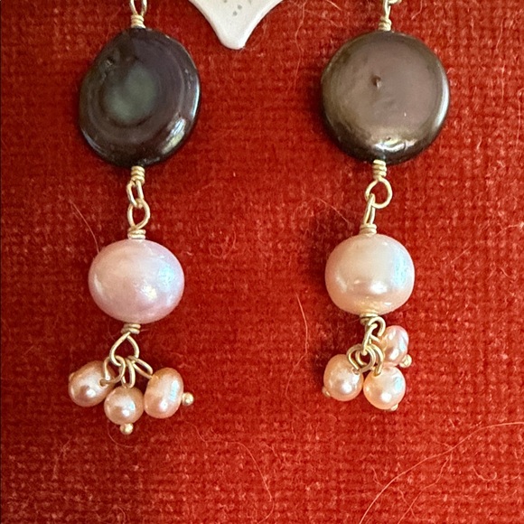 Spartina 449 Linden Dangle Earrings Pink Mother of Pearl - Picture 4 of 8